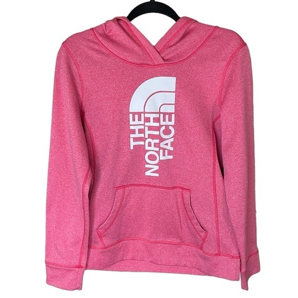 The North Face Tops - The North Face Heather Pink and White Hoodie with Front‎ Pocket Size Small